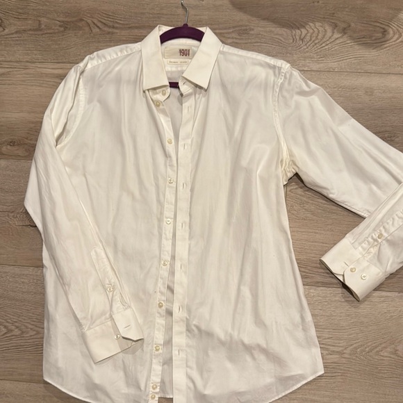 1901 White Dress Shirt Classic Lightweight Design - Picture 1 of 5